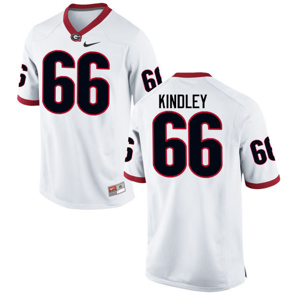 Men Georgia Bulldogs #66 Solomon Kindley College Football Jerseys-White - Click Image to Close